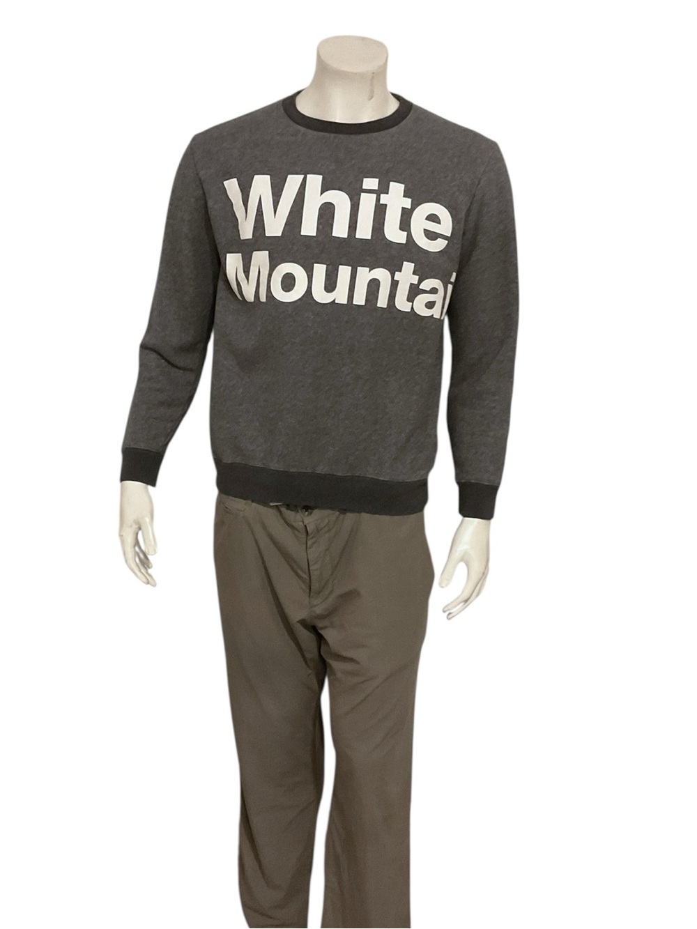 White Mountaineering Men's Charcoal Logo Crewneck Sweater